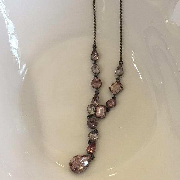JLo Pink Rhinestone Necklace - Picture 1 of 4